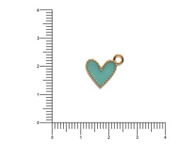 Dije Esmaltado Corazón Turquesa